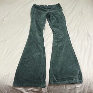 XS, forest green, corduroy, bell bottom, Pacsun jeans.